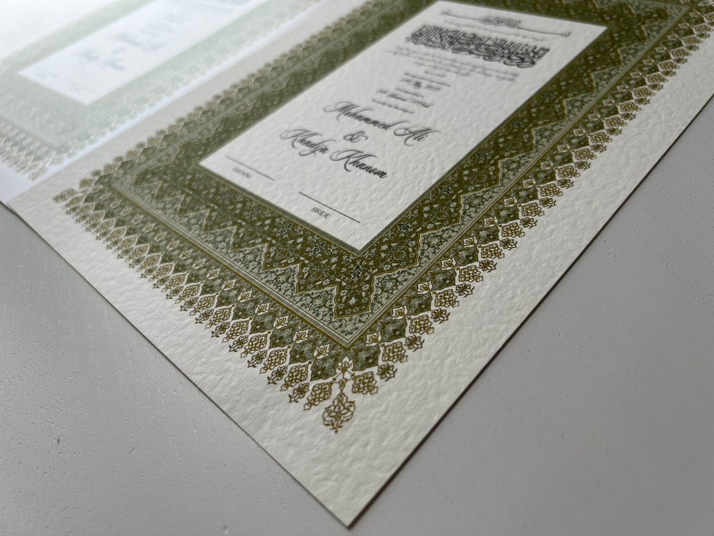 Nikah Certificate - Promise of Peace