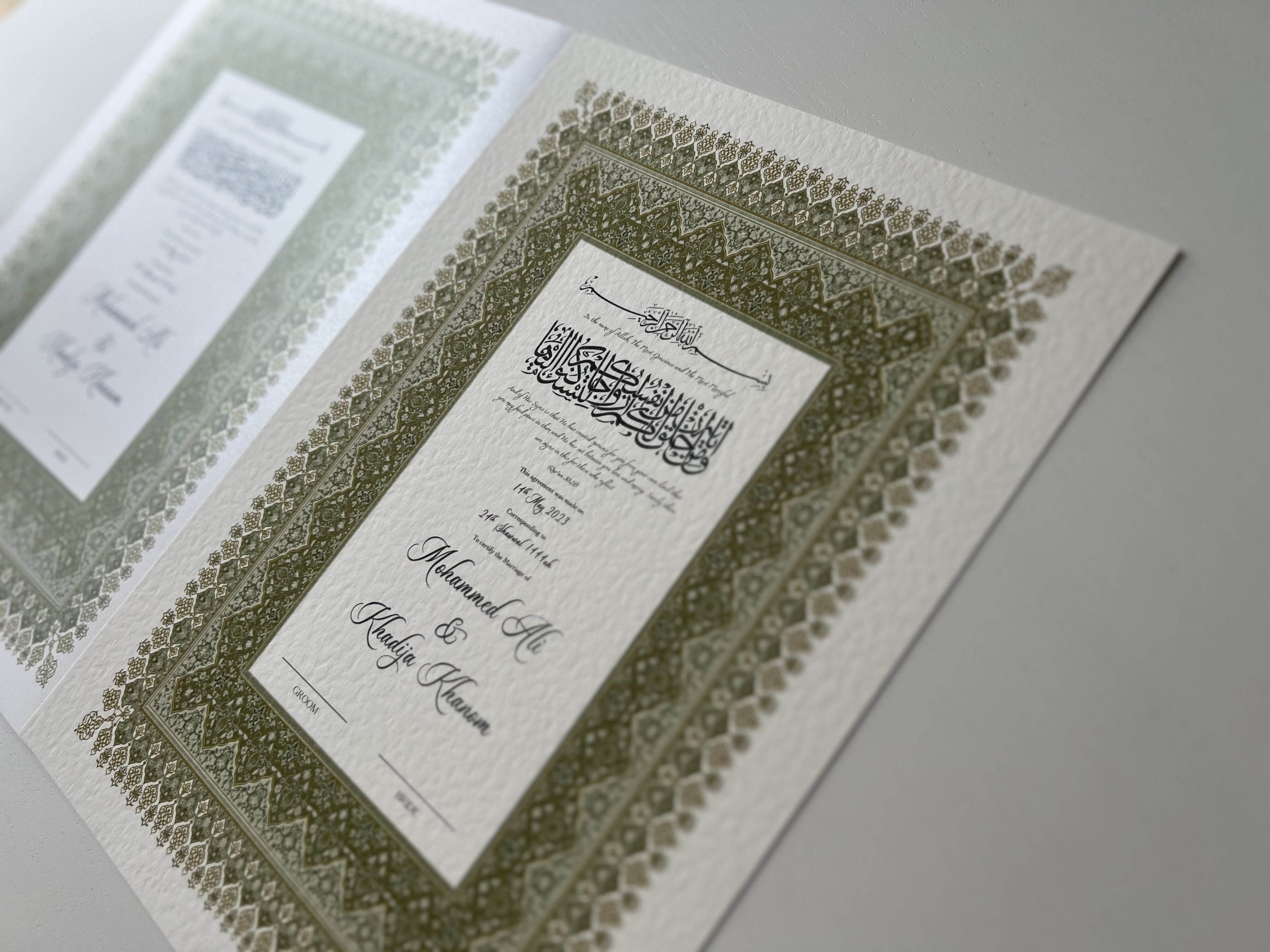 Nikah Certificate - Promise of Peace
