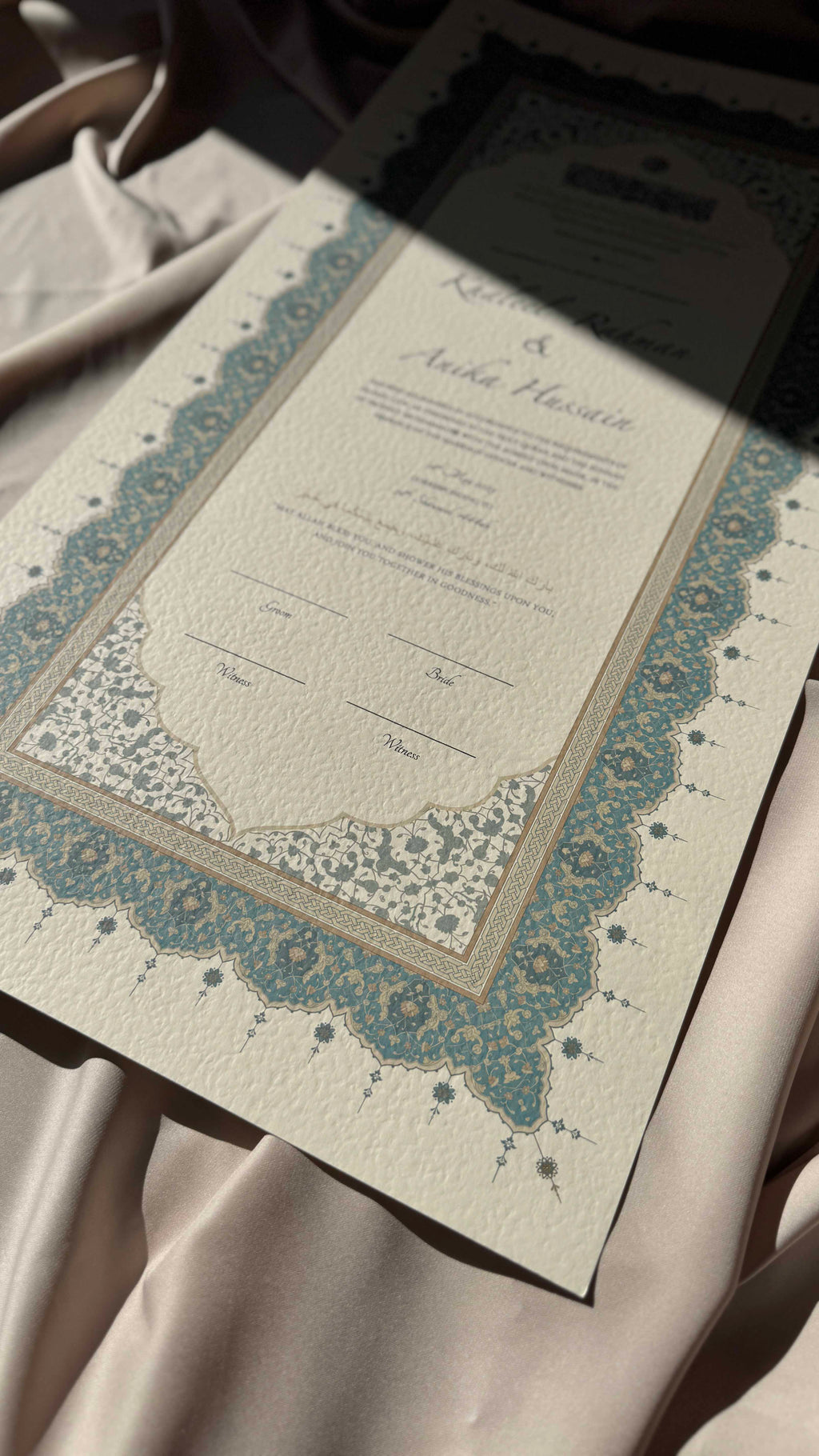 Bundle: Large Extended Nikah Certificate - Crown of Persian Blue