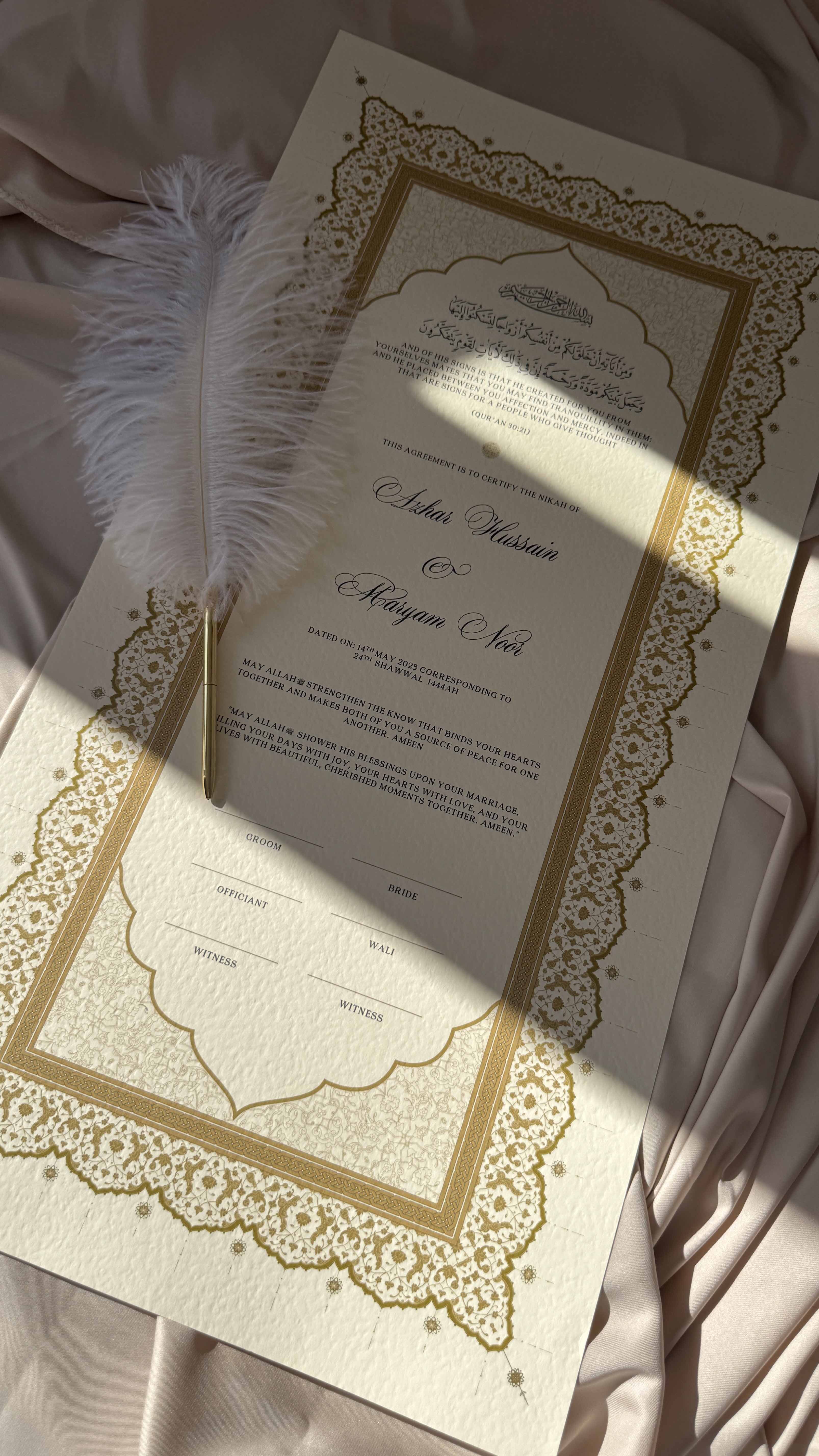 Bundle: Large Extended Nikah Certificate - Desert of Gold