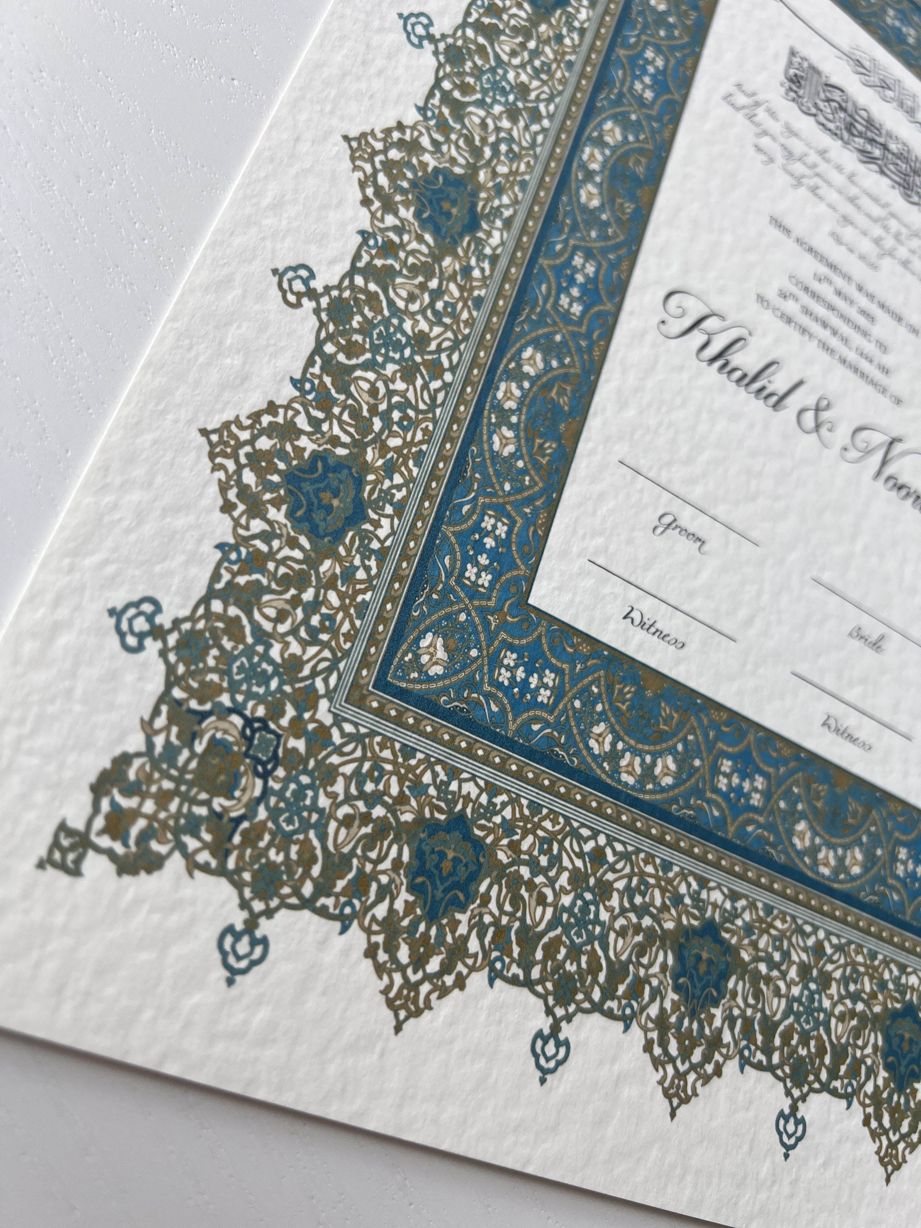 Nikah Certificate - Hearts Bond + Pen