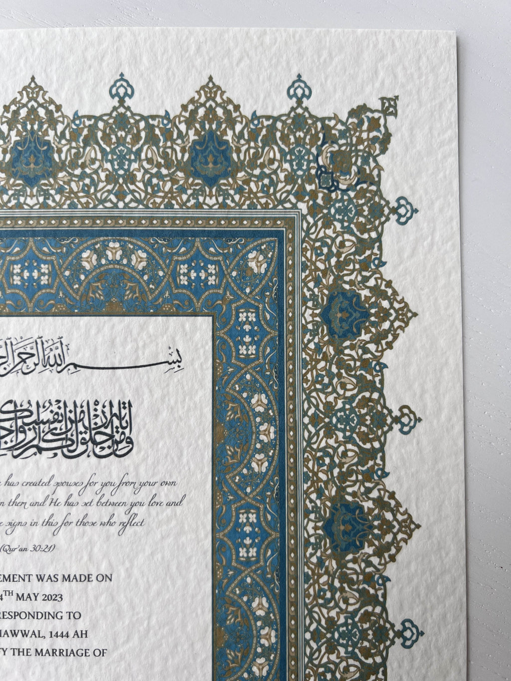 Nikah Certificate - Hearts Bond + Pen