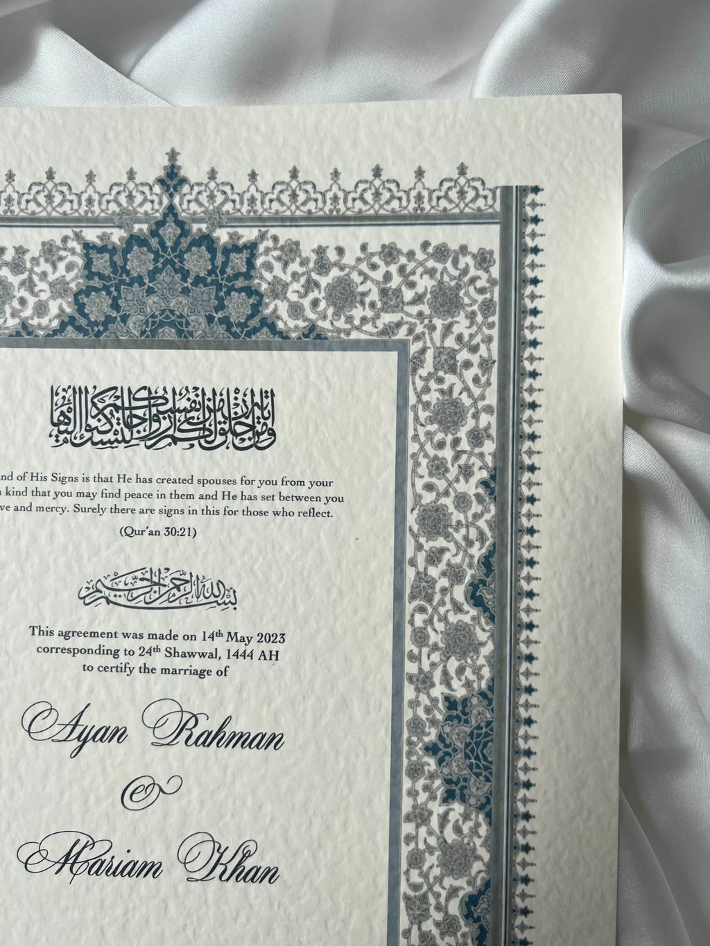 Nikah Certificate - Gems of the Sea + Pen