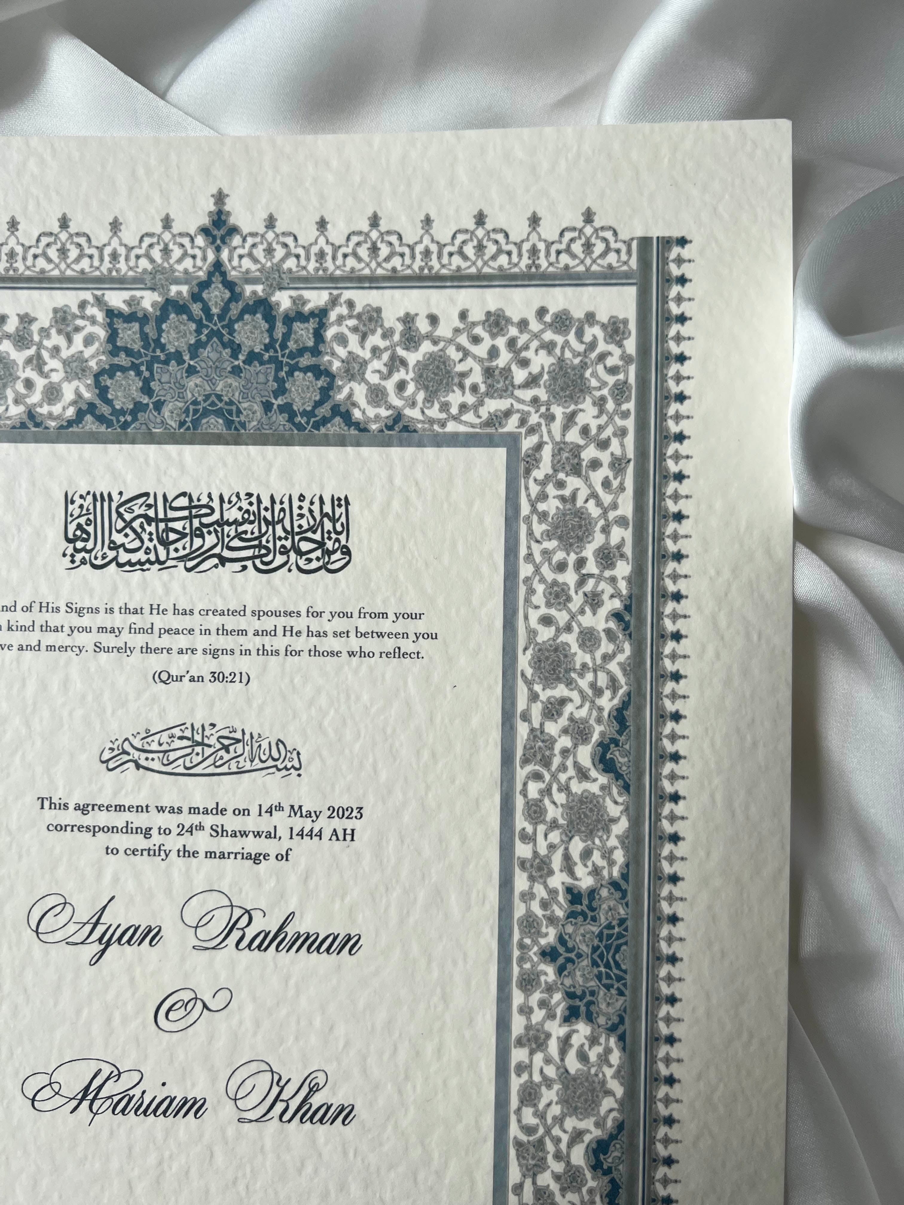 Nikah Certificate - Gems of the Sea + Pen