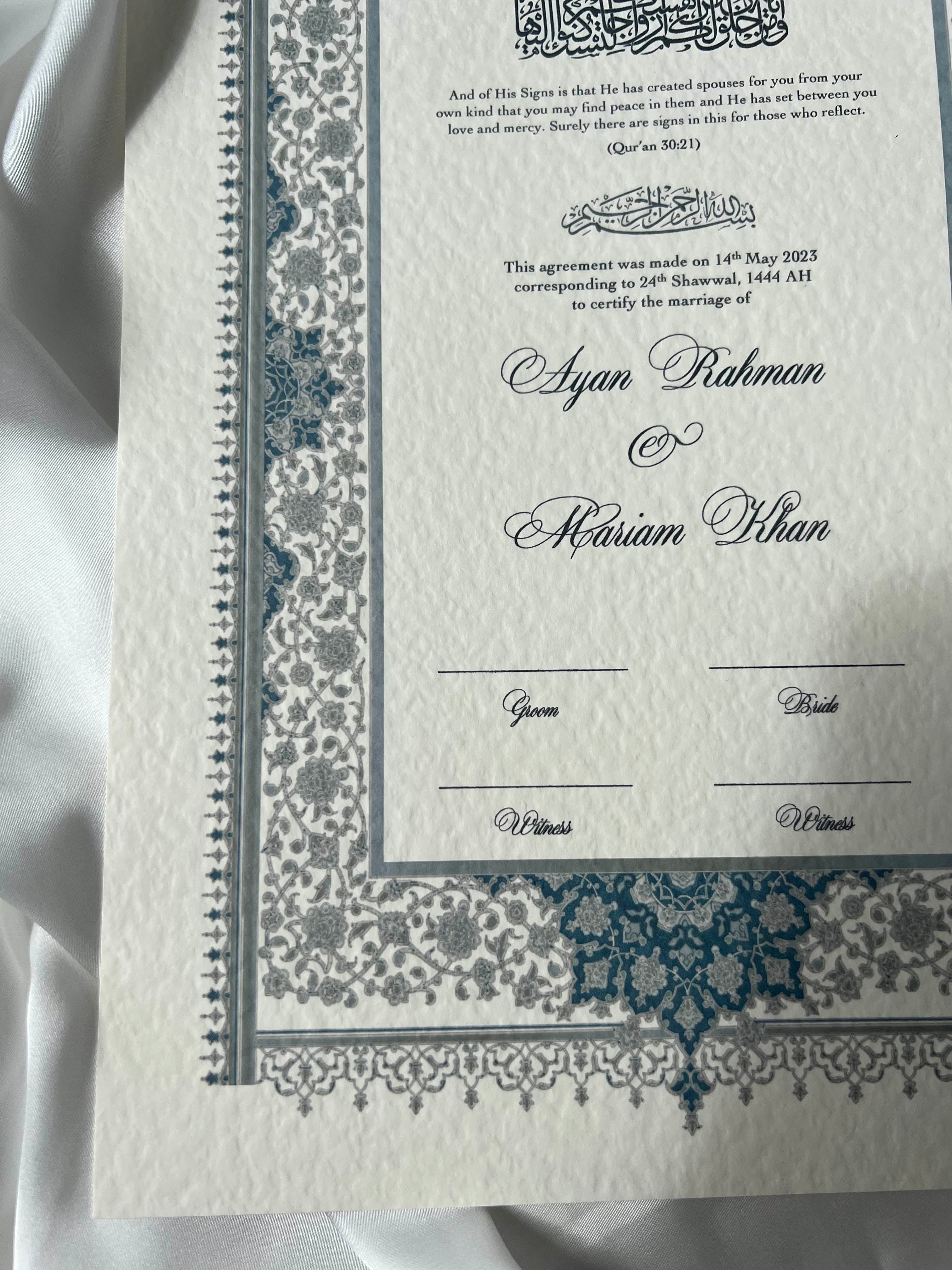 Nikah Certificate - Gems of the Sea + Pen