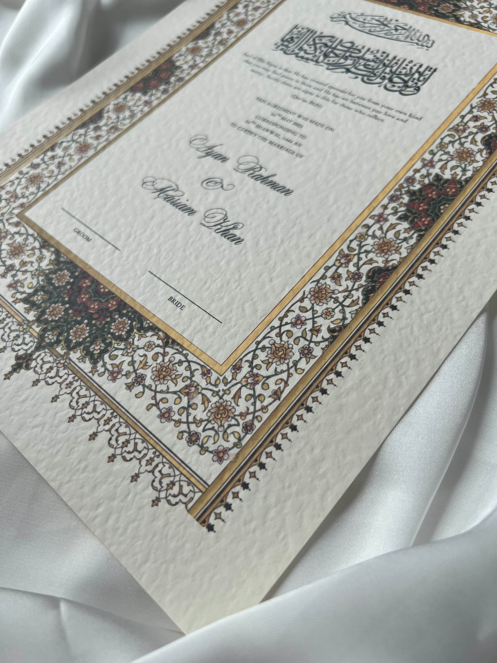 Nikah Certificate - Red of Comfort