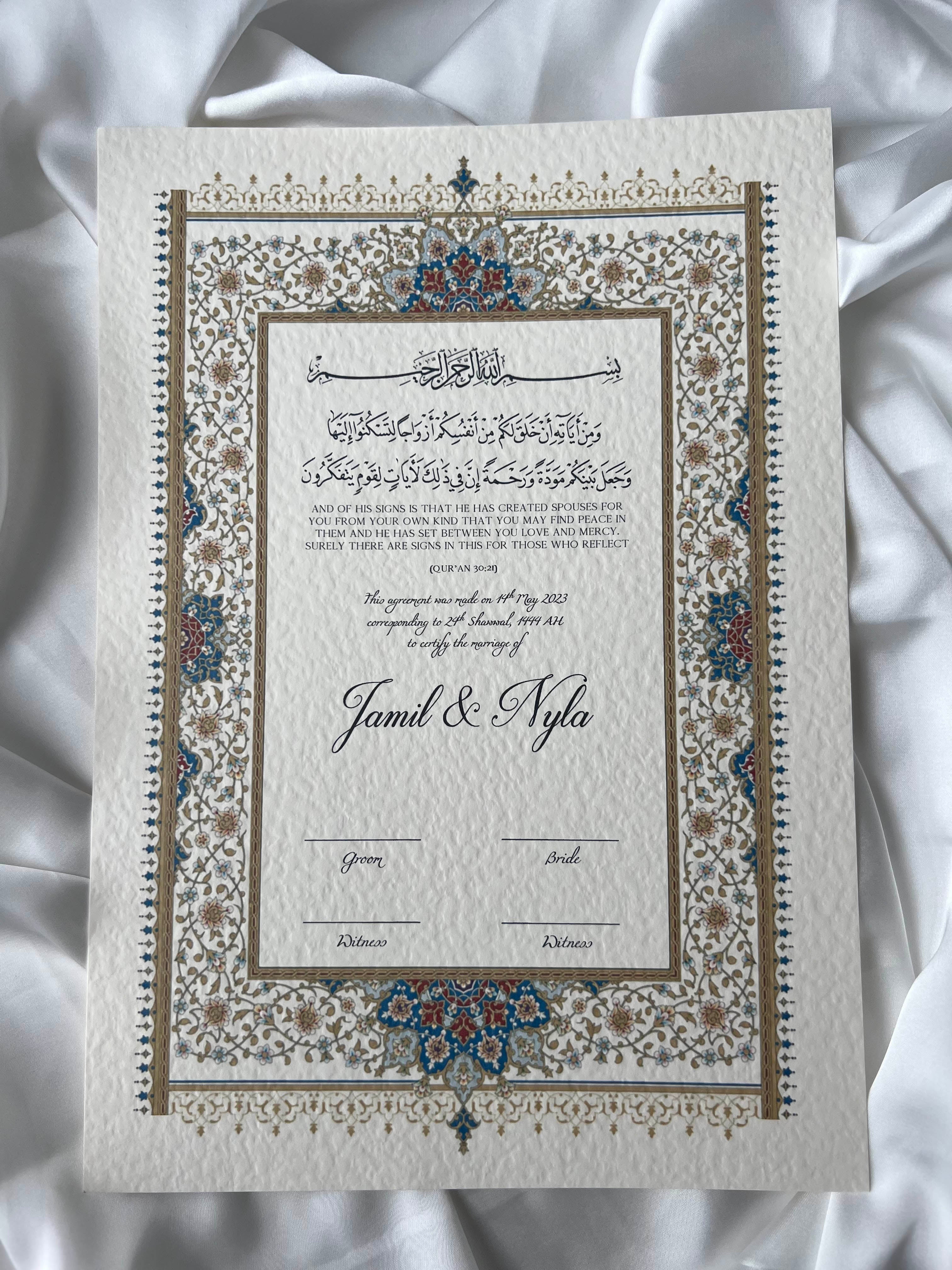 Nikah Certificate - Treasure of Emotions