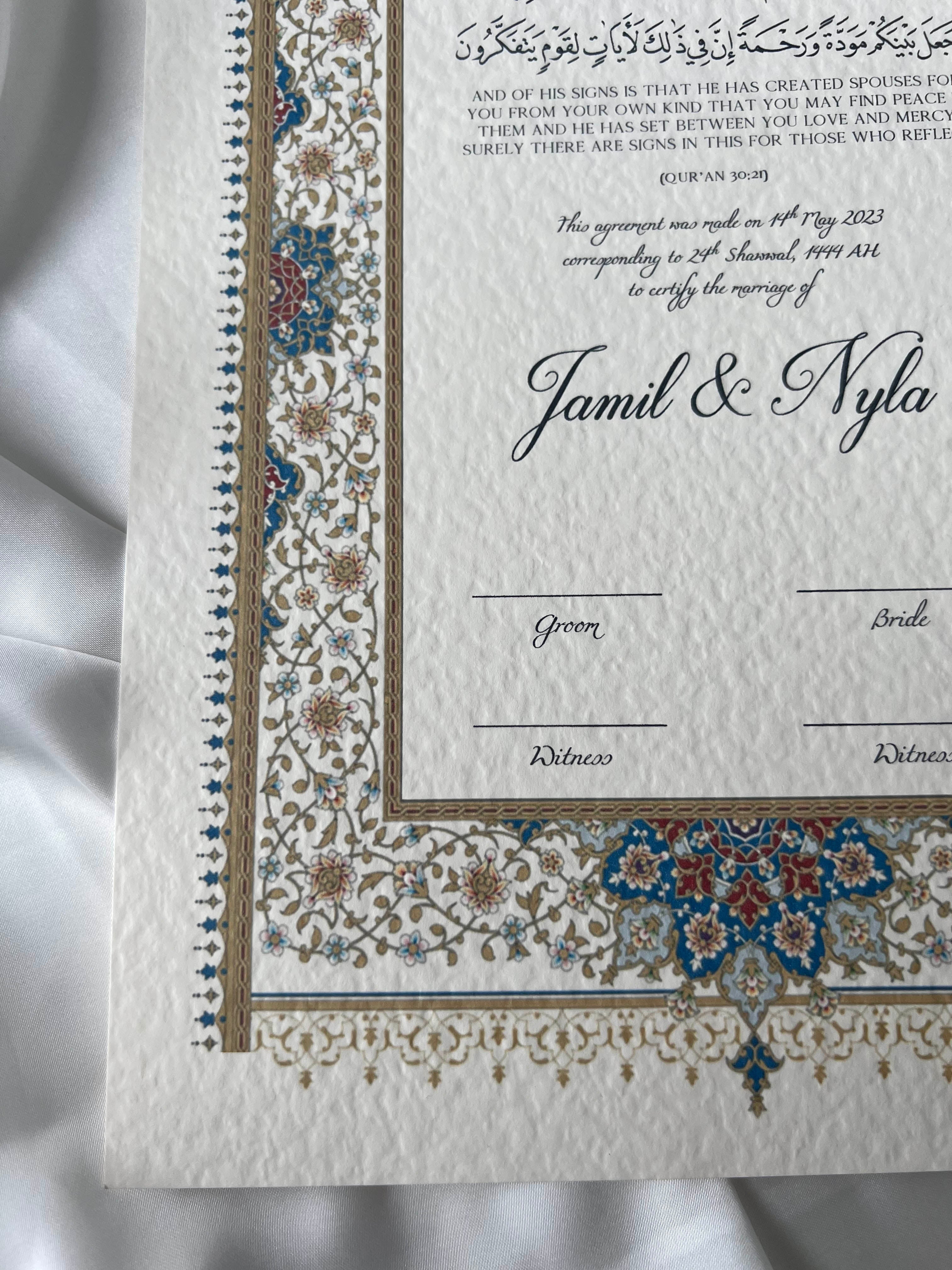 Nikah Certificate - Treasure of Emotions