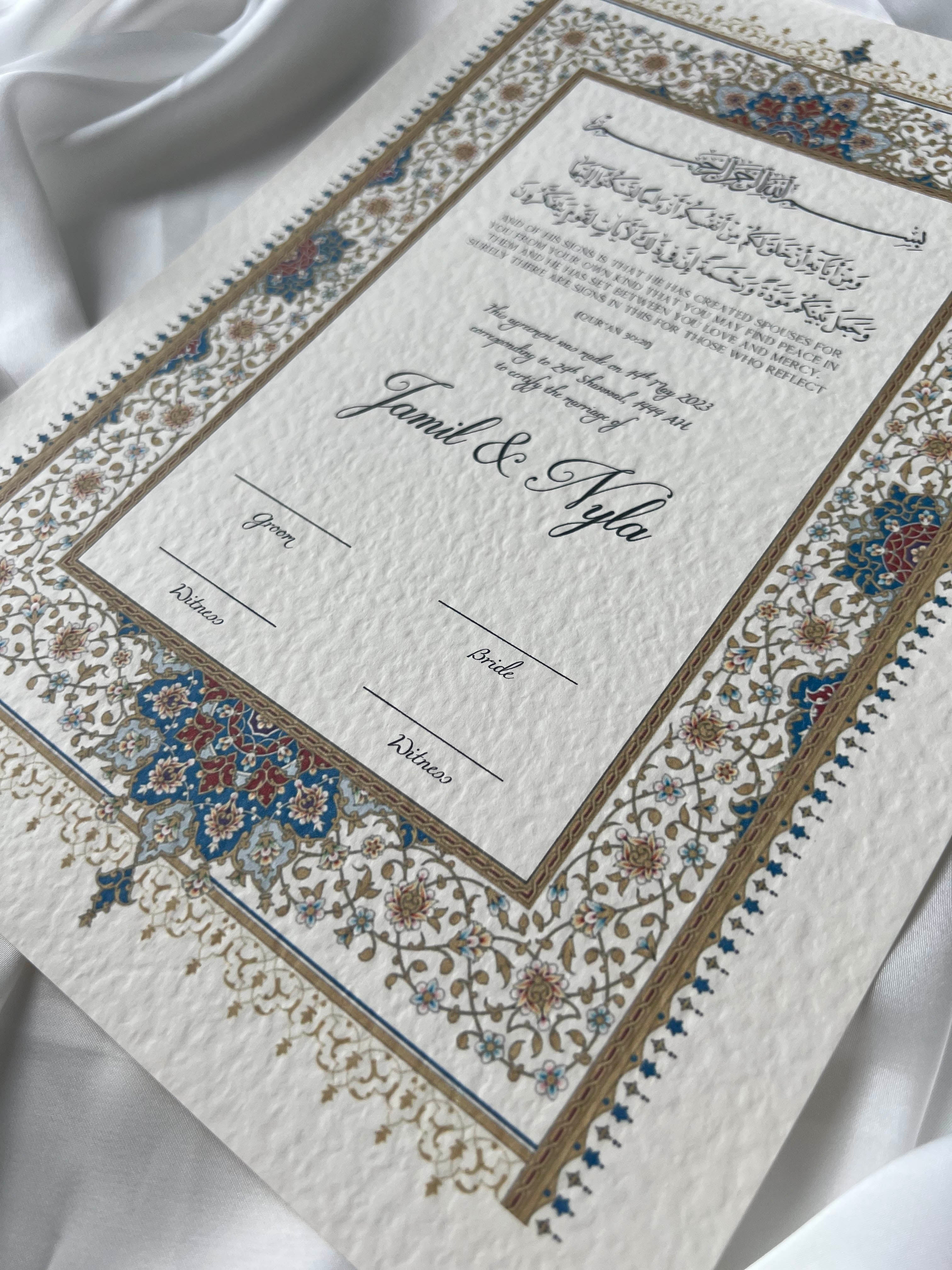 Nikah Certificate - Treasure of Emotions