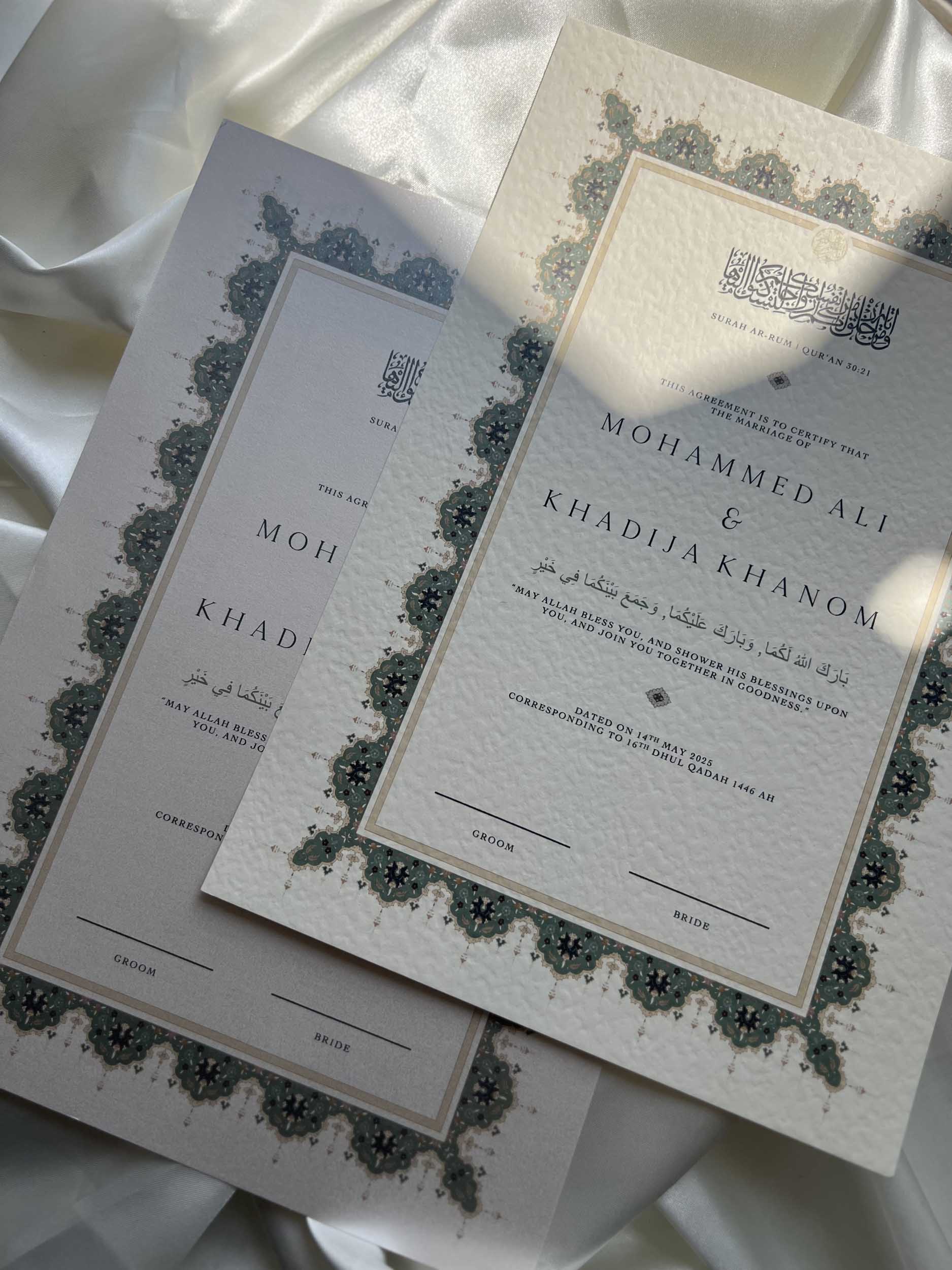 Nikah Certificate - Promise of Mercy