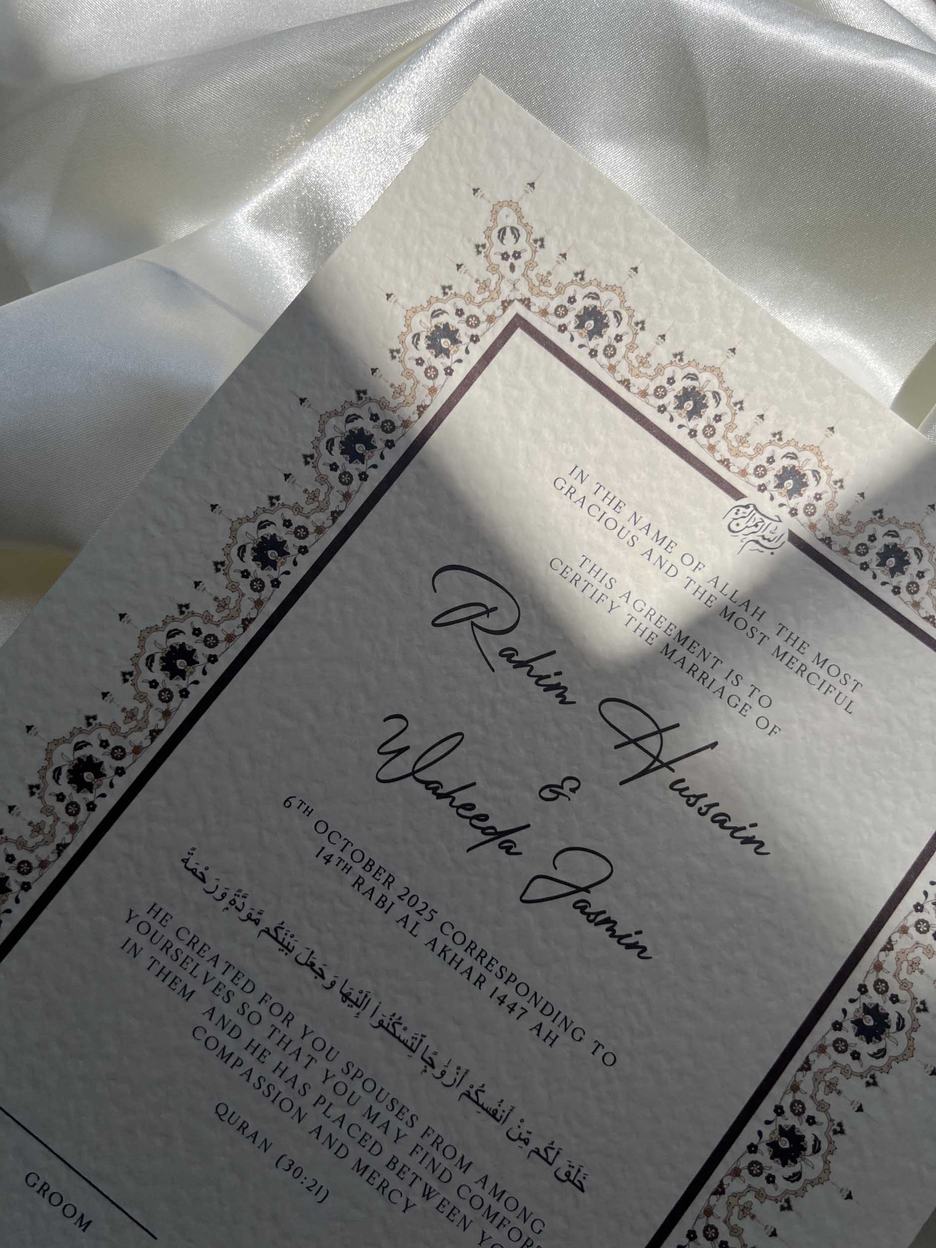 Nikah Certificate - Tranquility of Hearts