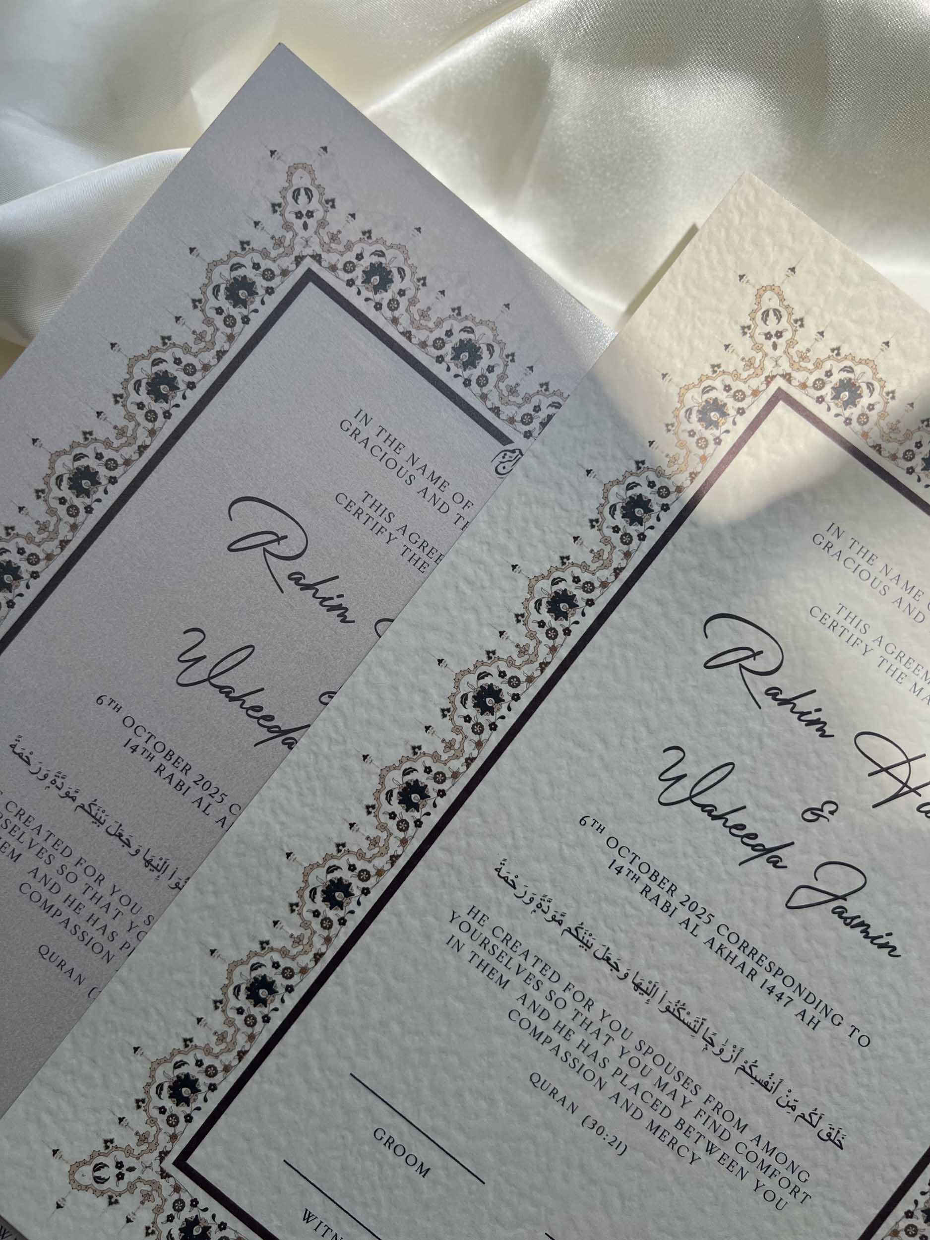 Nikah Certificate - Tranquility of Hearts + Pen