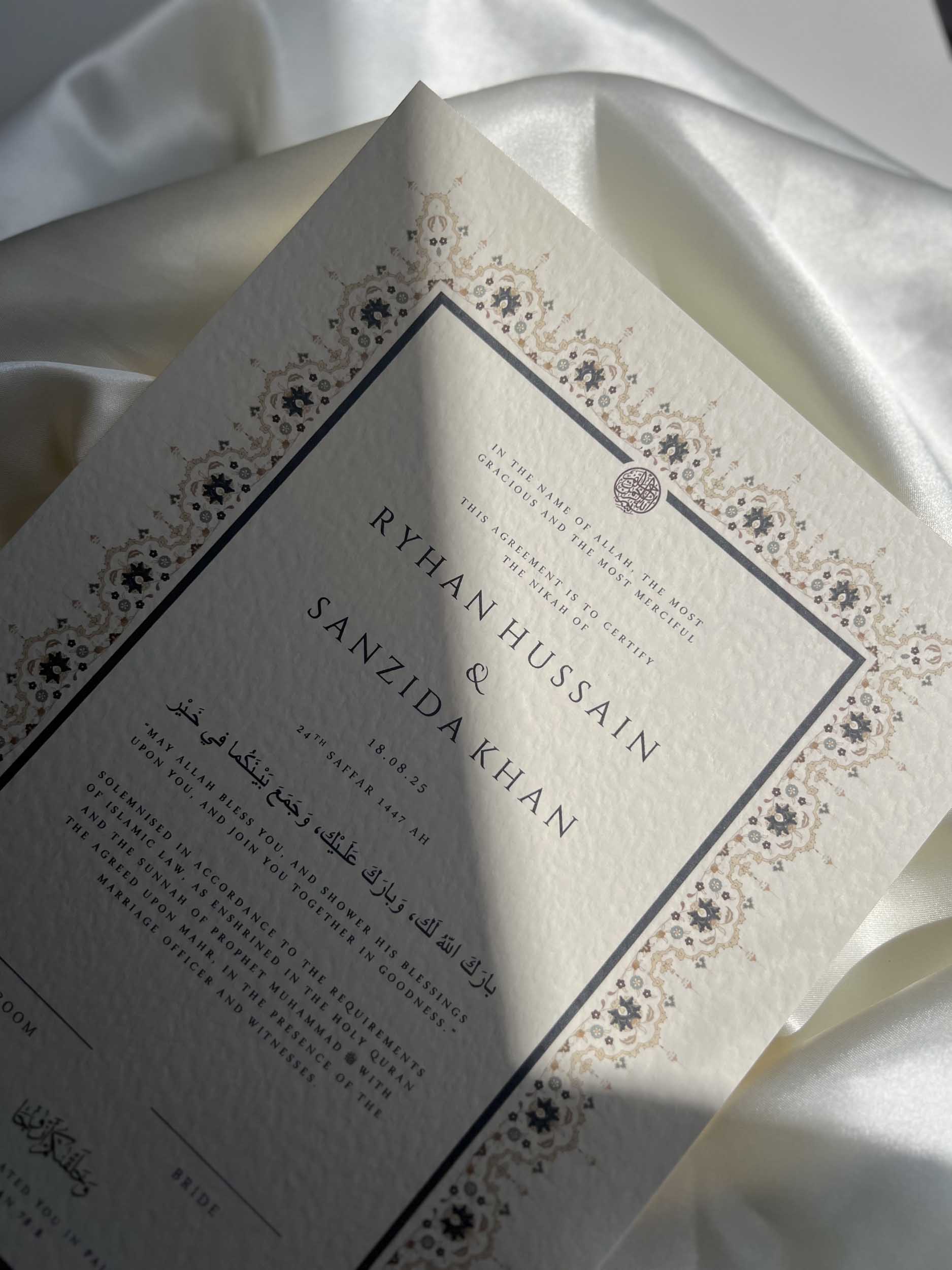 Nikah Certificate - Moments of Love