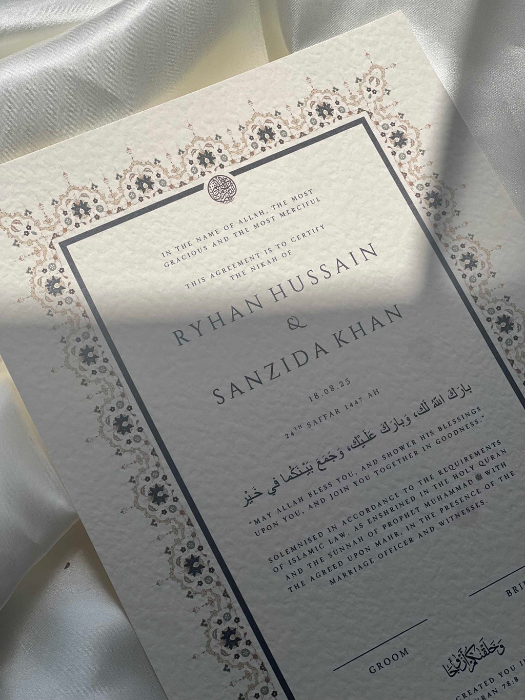 Nikah Certificate - Moments of Love