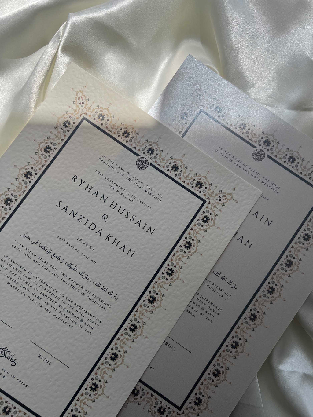 Bundle: Nikah Certificate - Moments of Love + Frame + Pen