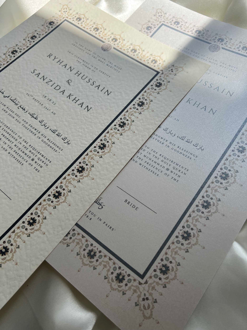 Nikah Certificate - Moments of Love