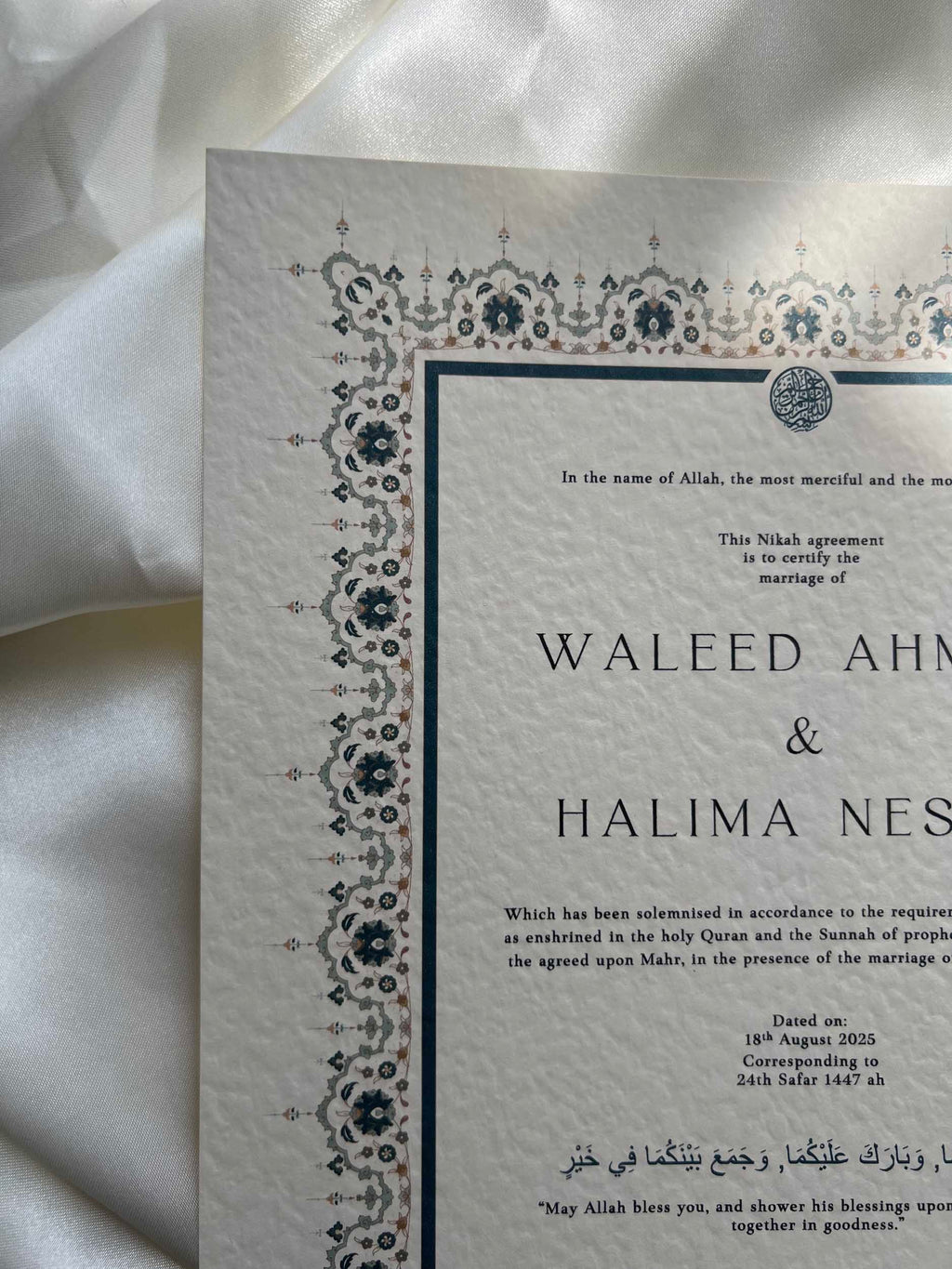 Nikah Certificate - Ocean of Love