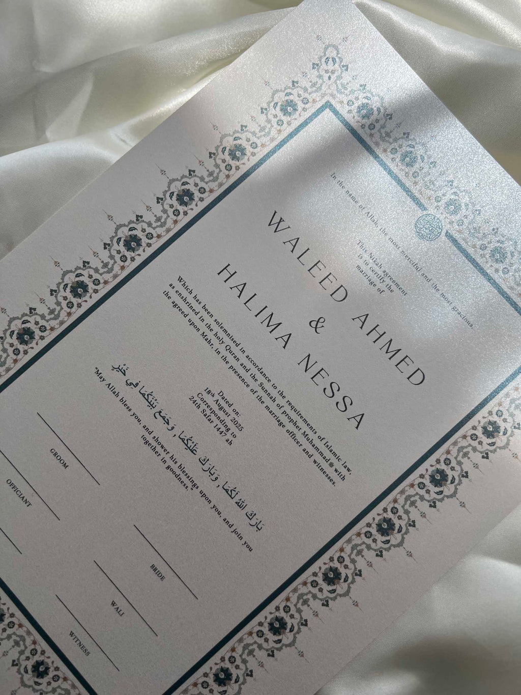 Nikah Certificate - Ocean of Love
