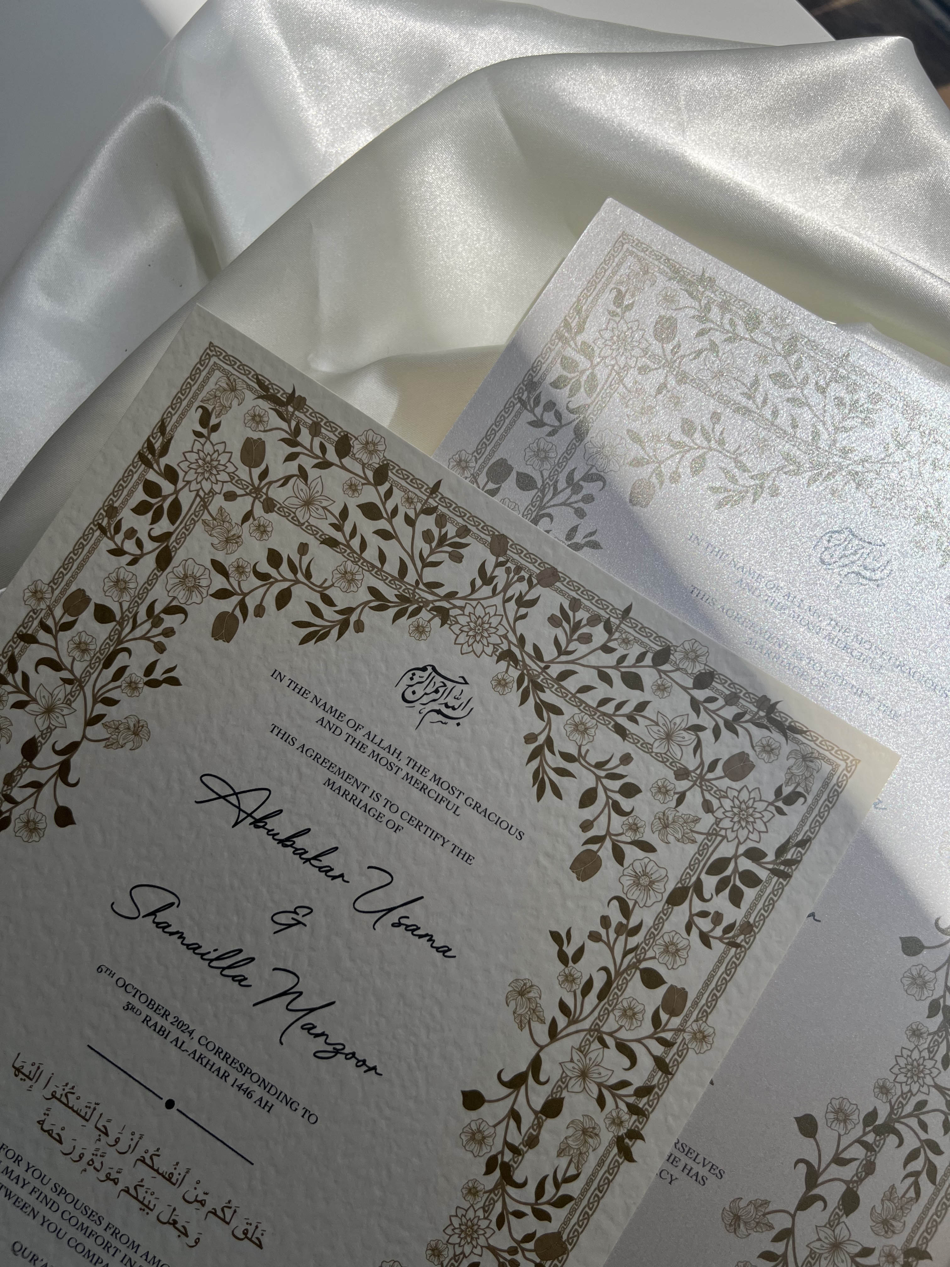 Nikah Certificate - Garden of Gold