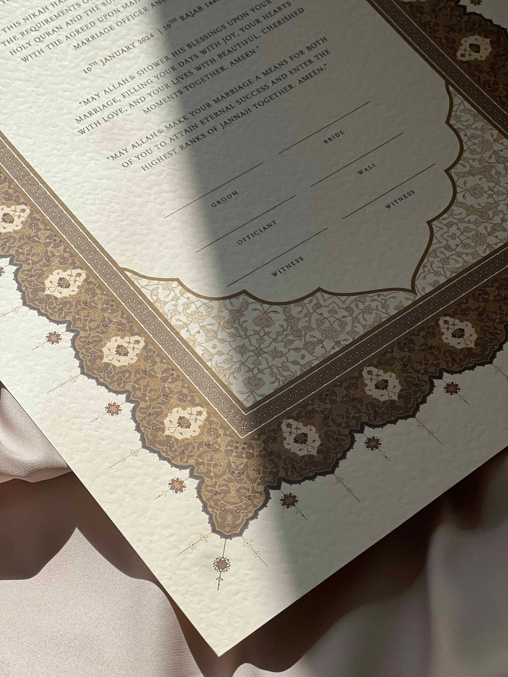 Bundle: Large Extended Nikah Certificate - The Light of Dark Amber