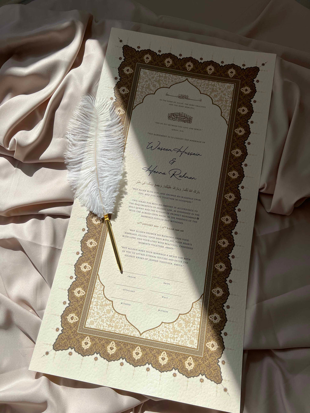 Bundle: Large Extended Nikah Certificate - The Light of Dark Amber