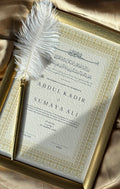 Bundle: Nikah Certificate - Elegance of Gold + Frame + Pen
