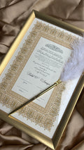 Bundle: Nikah Certificate - Treasure of Gold + Frame + Pen