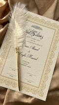 Nikah Certificate - Light of Gold + Pen