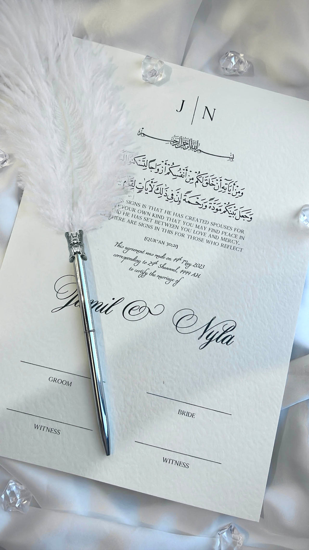 Nikah Certificate - A Promise Written + Pen