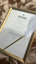Bundle: Nikah Certificate - Pledge of Hearts + Frame + Pen