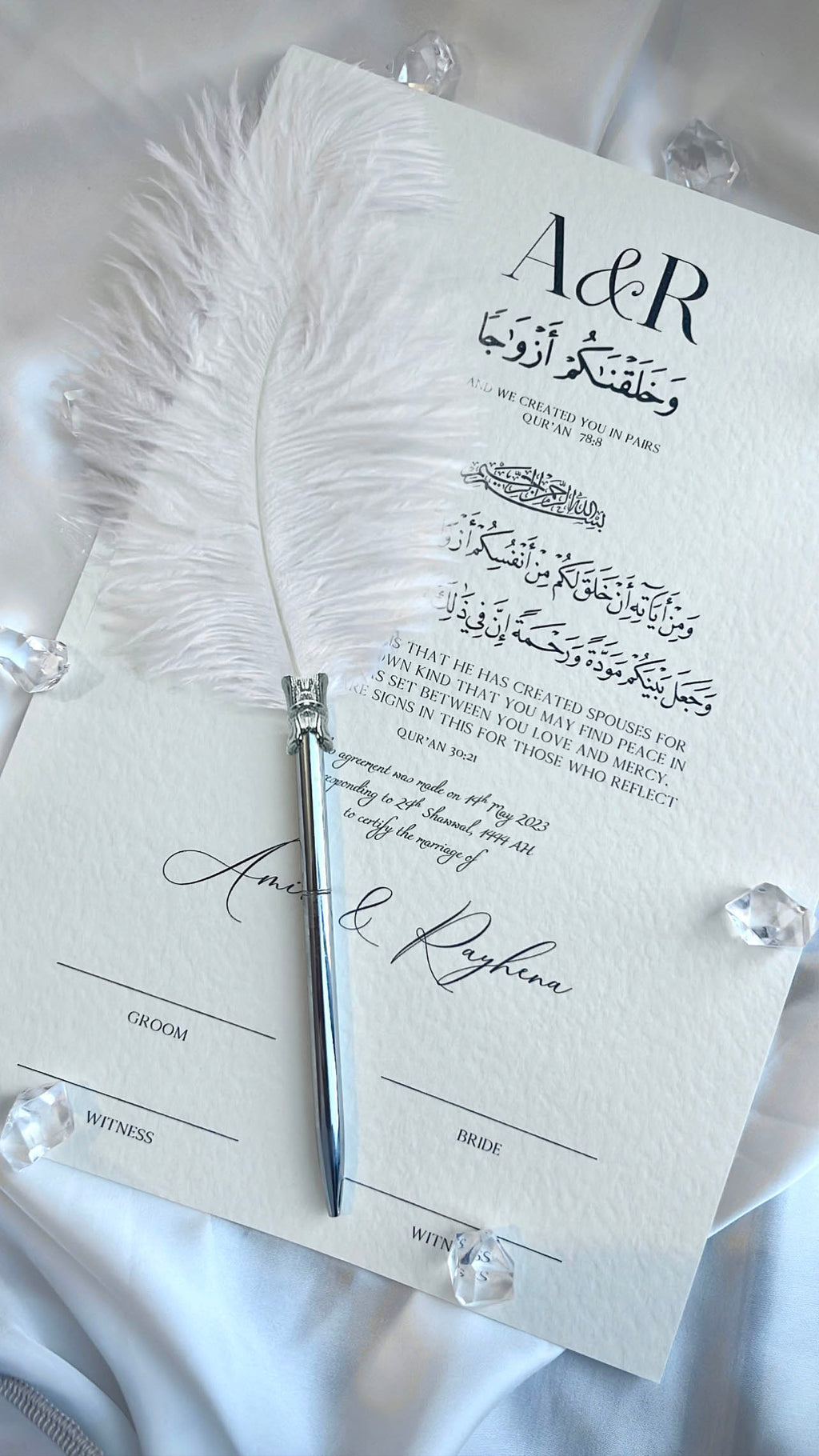 Nikah Certificate - The Eternal Promise + Pen